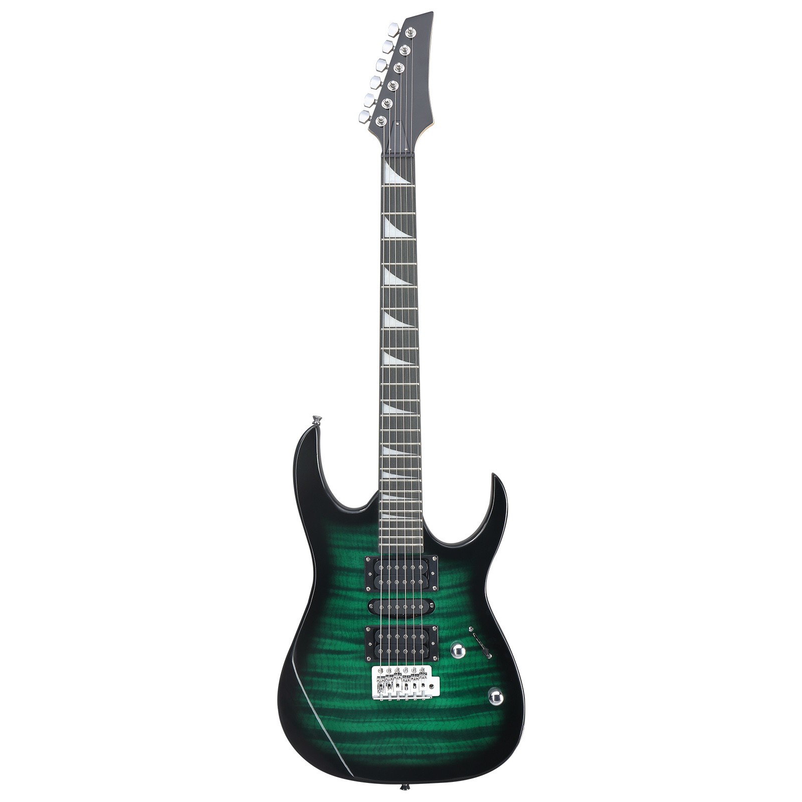 39in Electric Guitar HSH Pickups Black Complete Starter Kit Tiger-striped Green