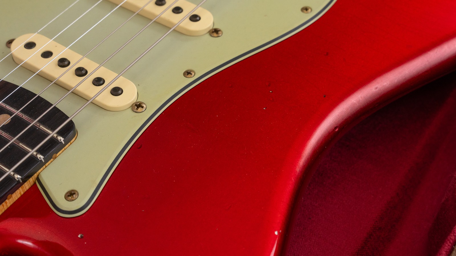 Fender Custom Shop 1960 Strat JR Electric Guitar, Rosewood, Aged Candy Apple Red