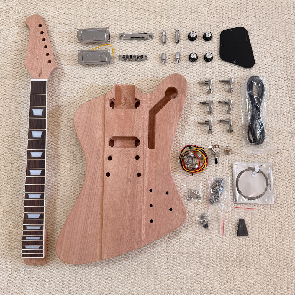 DIY 6-string Firebird Electric Guitar Kit Mahogany Body & Neck CR part set neck