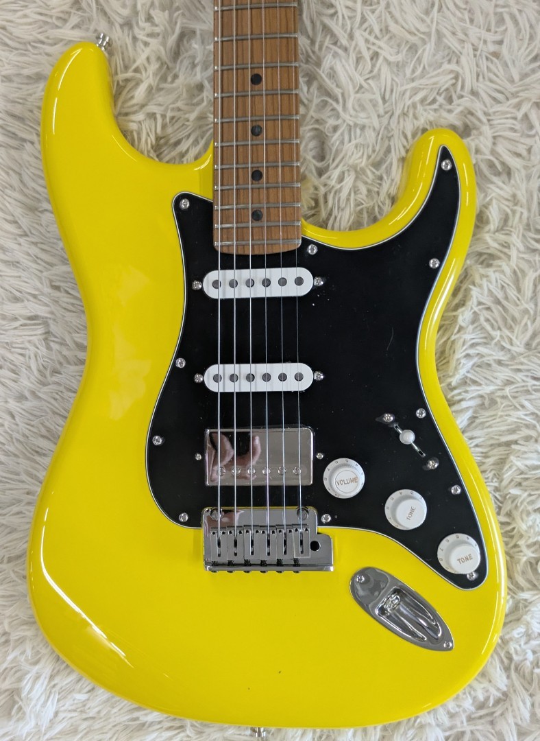 Fender Ltd Edit Ultra II Strat HSS Graffiti Yellow -w/Duncan Antiquity Humbucker