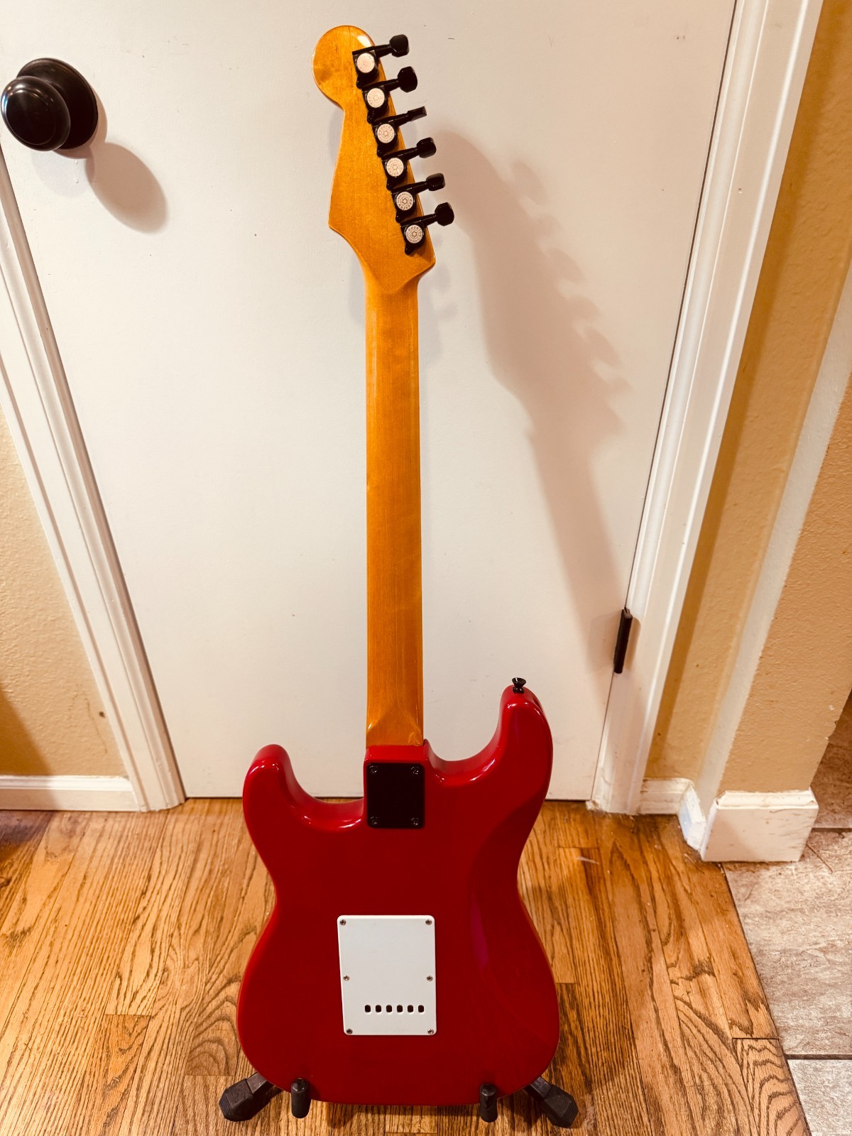 Donzilla Partscaster with Maple Neck, Red Body and PokaDot Pickguard