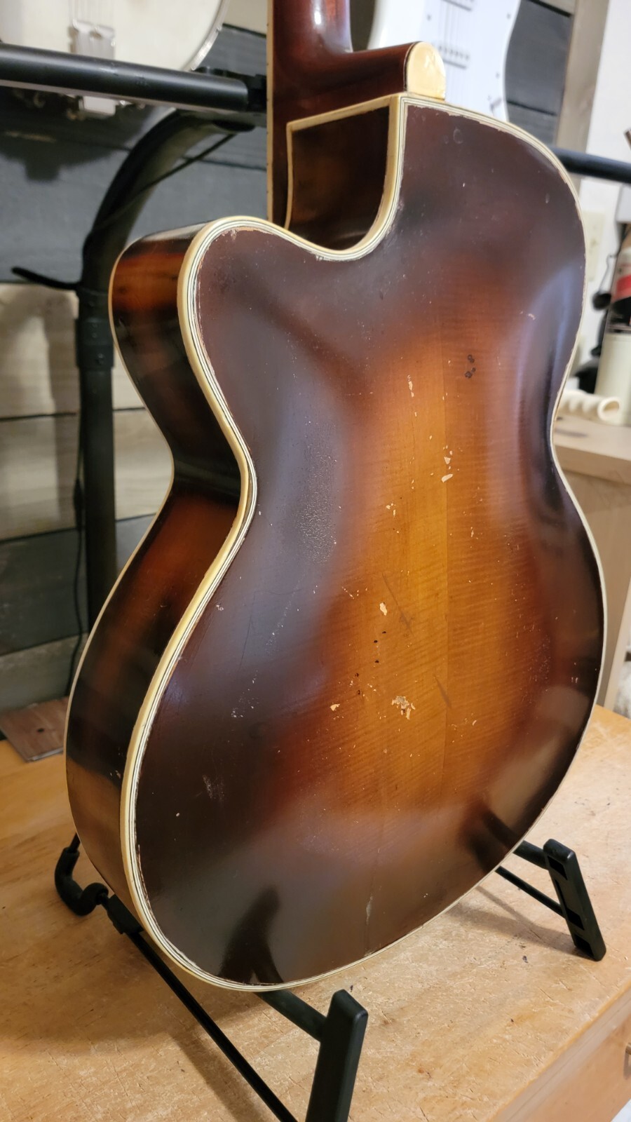 1956 Hofner President Electric Guitar 2 Pickup Cutaway Sunburst Nice Shape W/HSC