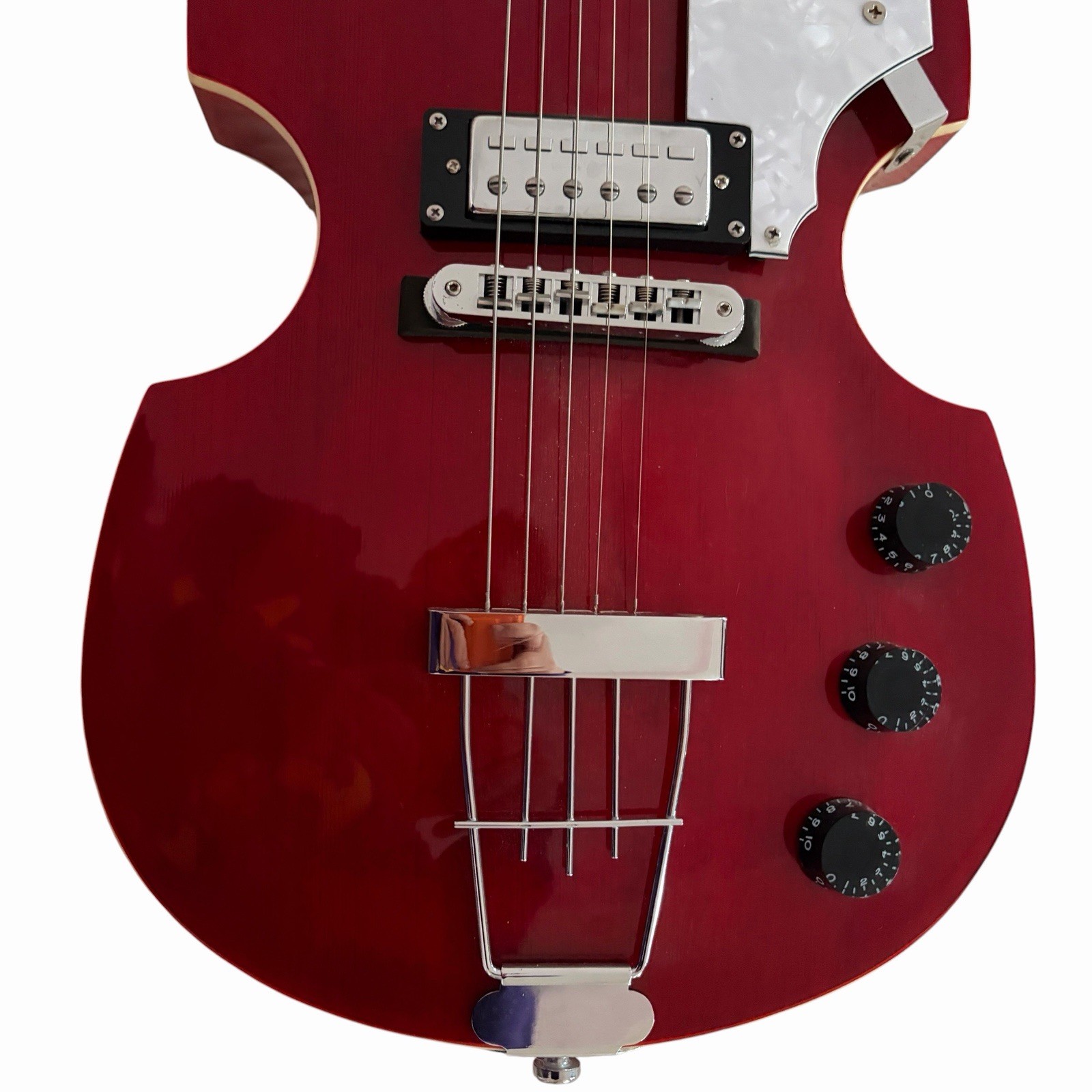 Hofner HI-BB Violin Electric Guitar Cherry Red Beatle Style 6 String EUC