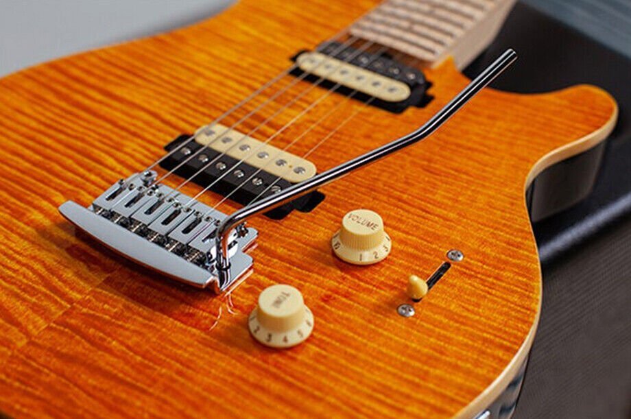 Sterling AX3FM Trans Gold Flame Maple Top Poplar Musicman Axis Electric Guitar