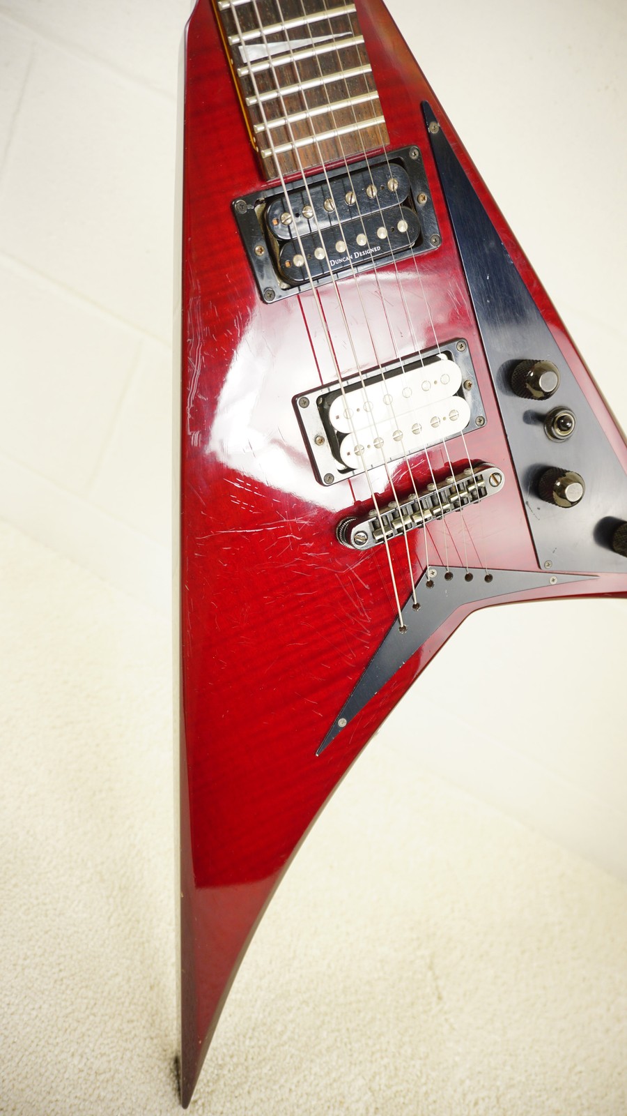 1998 Grover Jackson RR-CU50Q Rhoads Transparent Red Quilt MIJ w/ Jackson Case