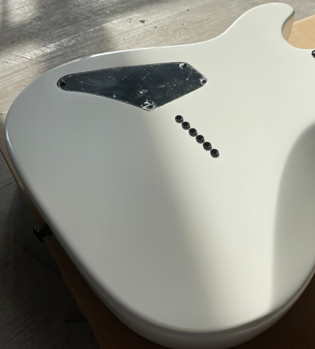 Classic White 6-String T-Style Electric Guitar, Solid Mahogany Body Maple Neck
