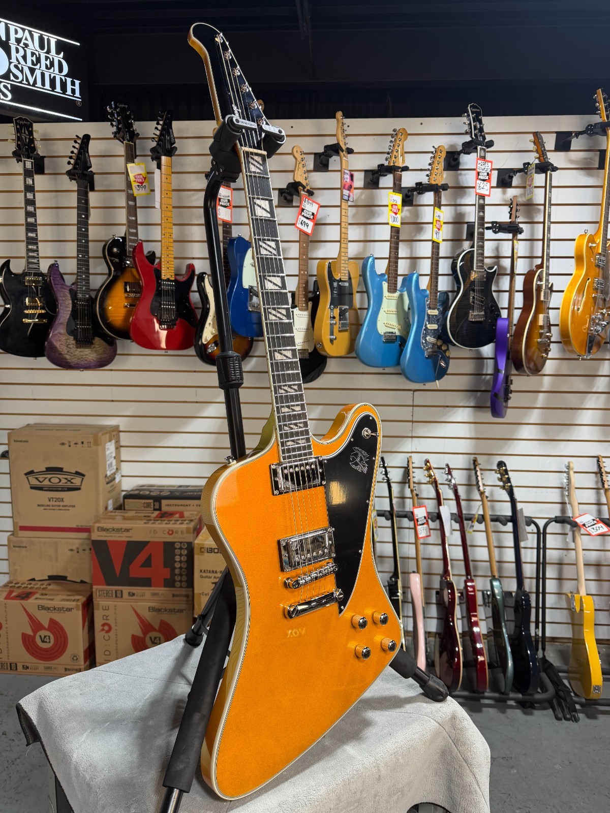 Epiphone Futura Firebird Custom – Firestorm Shift w/Gig Bag & PLEK*D #490