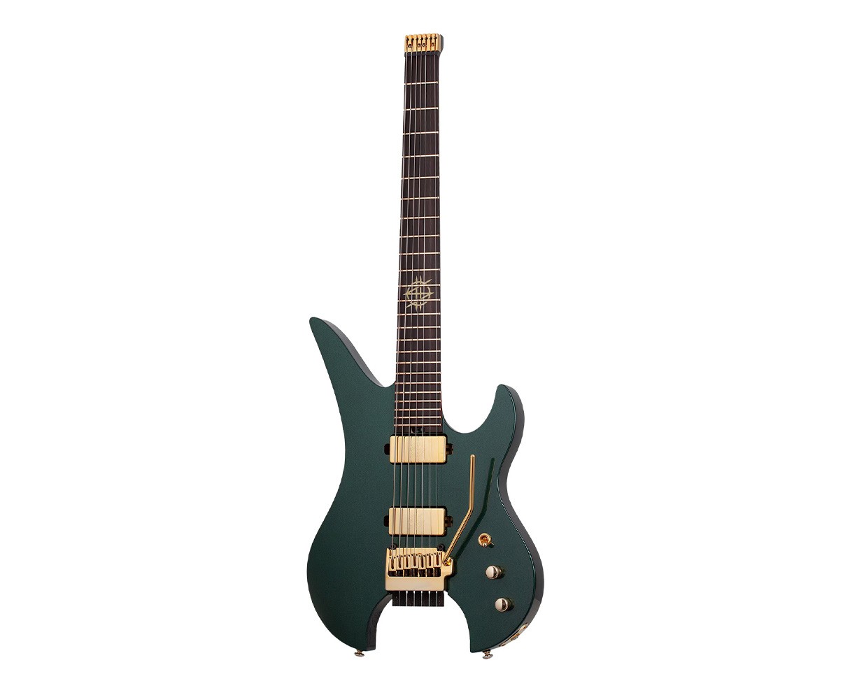 Schecter Synyster Gates Custom-7 TR Headless Guitar – Oak Green Metallic