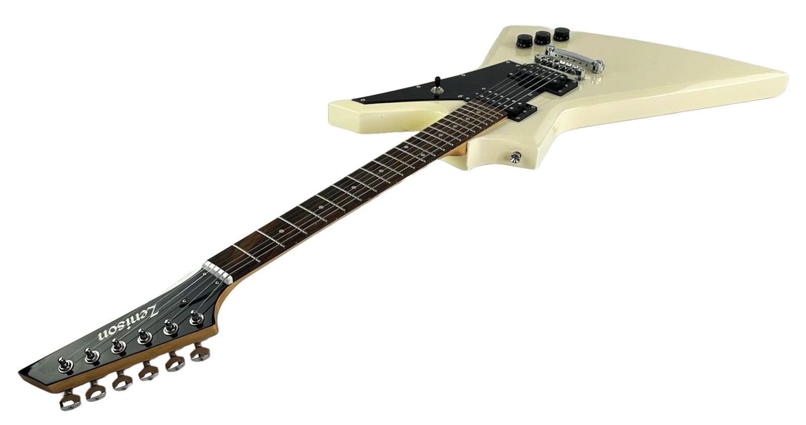 Zenison Electric Guitar 6 String Right Handed Hard Rock Heavy Metal Style White