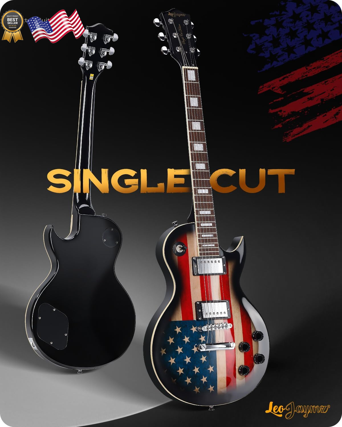 Electric Guitar Mahogany Body Dual Humbuckers C Neck Leo Jaymz