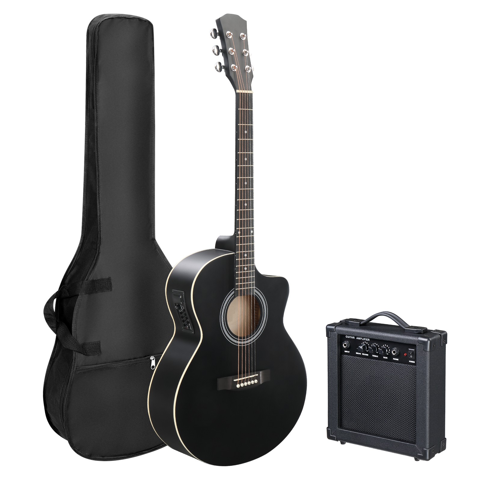 Full-Size 41 Inch Acoustic Electric Guitars Kit for Beginner With 15W Amp