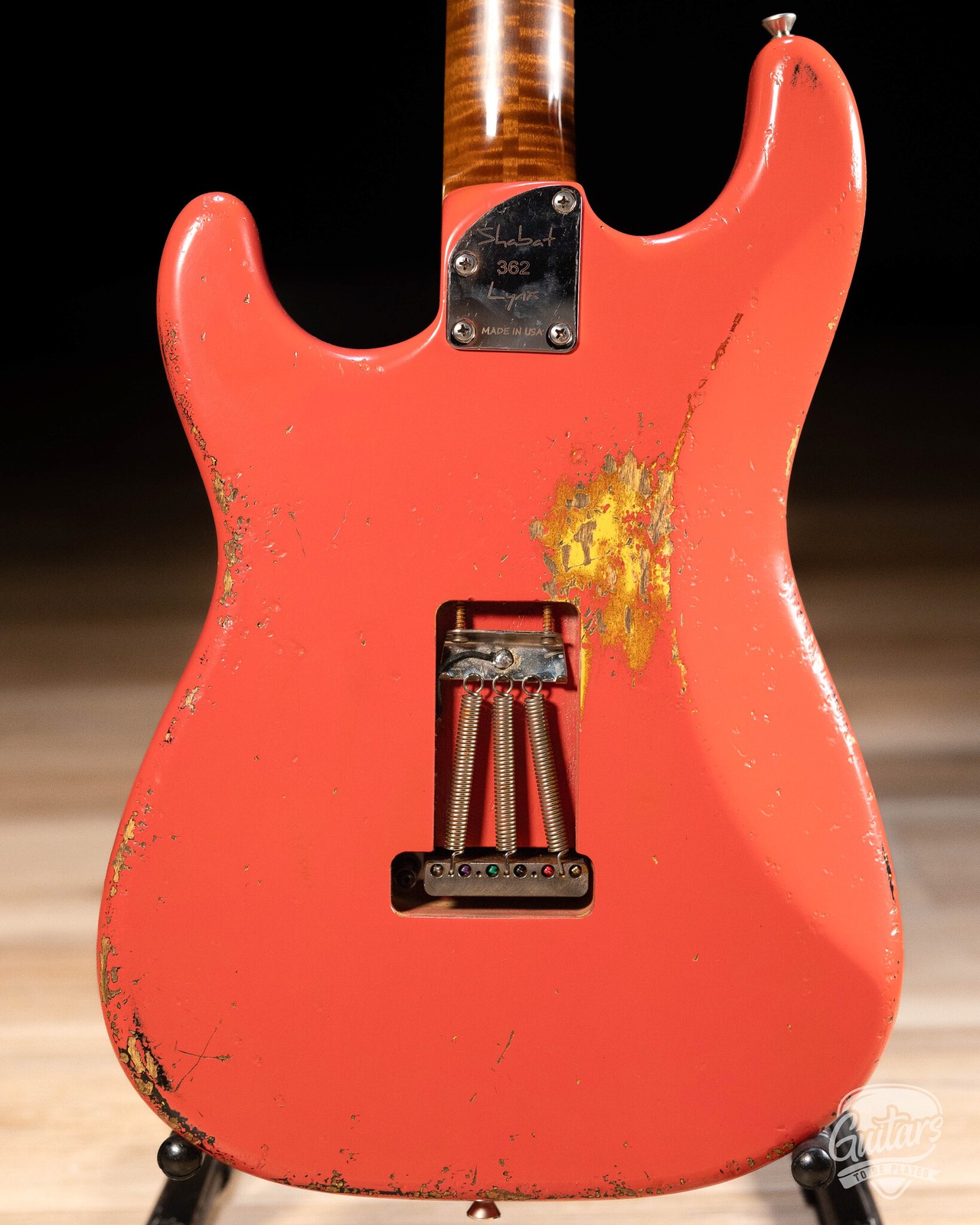 Shabat Lynx HSS Swamp Ash S-Style w/ Stainless Frets – Fiesta Red over 3TSB