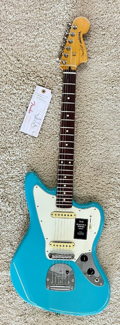 Fender Player II Jaguar Elec. guitar, Rosewood Fingerboard, Aquatone Blue – MIM