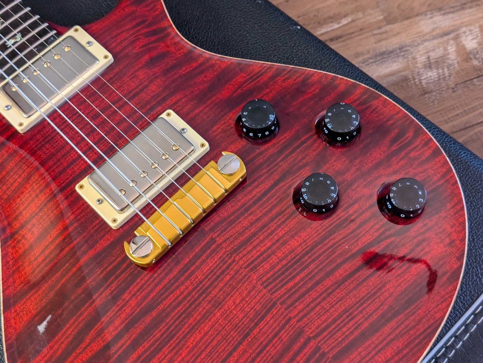 PRS Singlecut Semi-Hollow Electric Guitar 2007 Black Cherry 10 Top Bra Rosewood