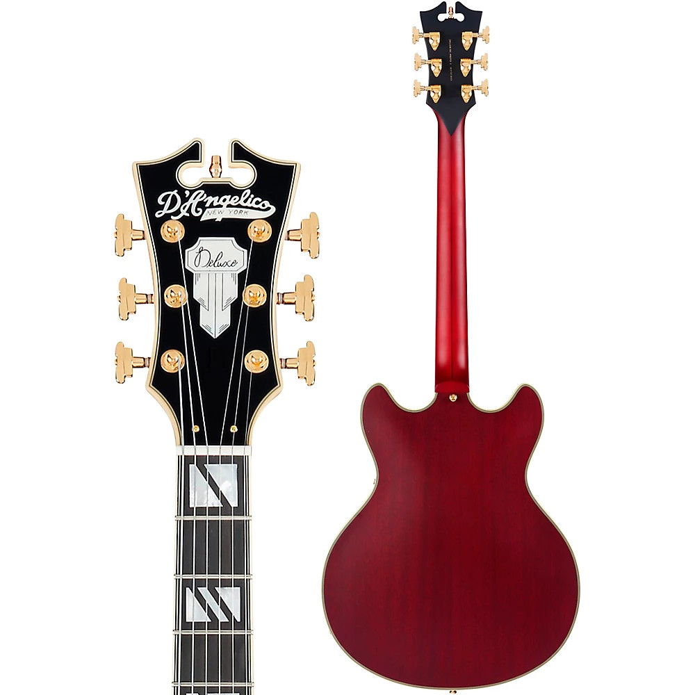 D’Angelico Deluxe DC Semi-Hollow Electric Guitar Satin Trans Wine