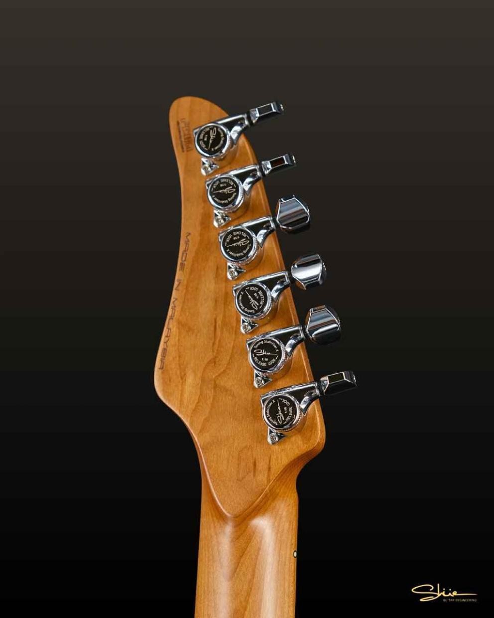 Shue Guitars Classic S Custom Sonic Blue Black Hardware, Iron Wood Neck, Used