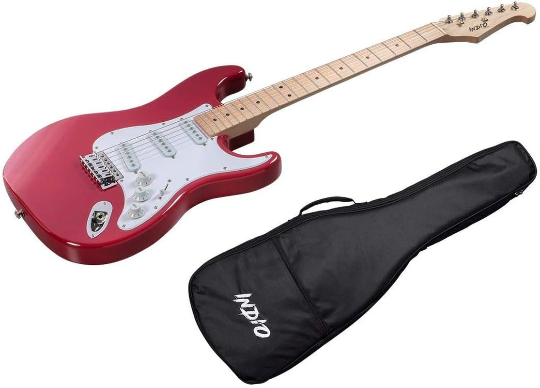 Cali Classic Electric Guitar – Wine Red, 6 Strings, Double-Cutaway Solid Body, R