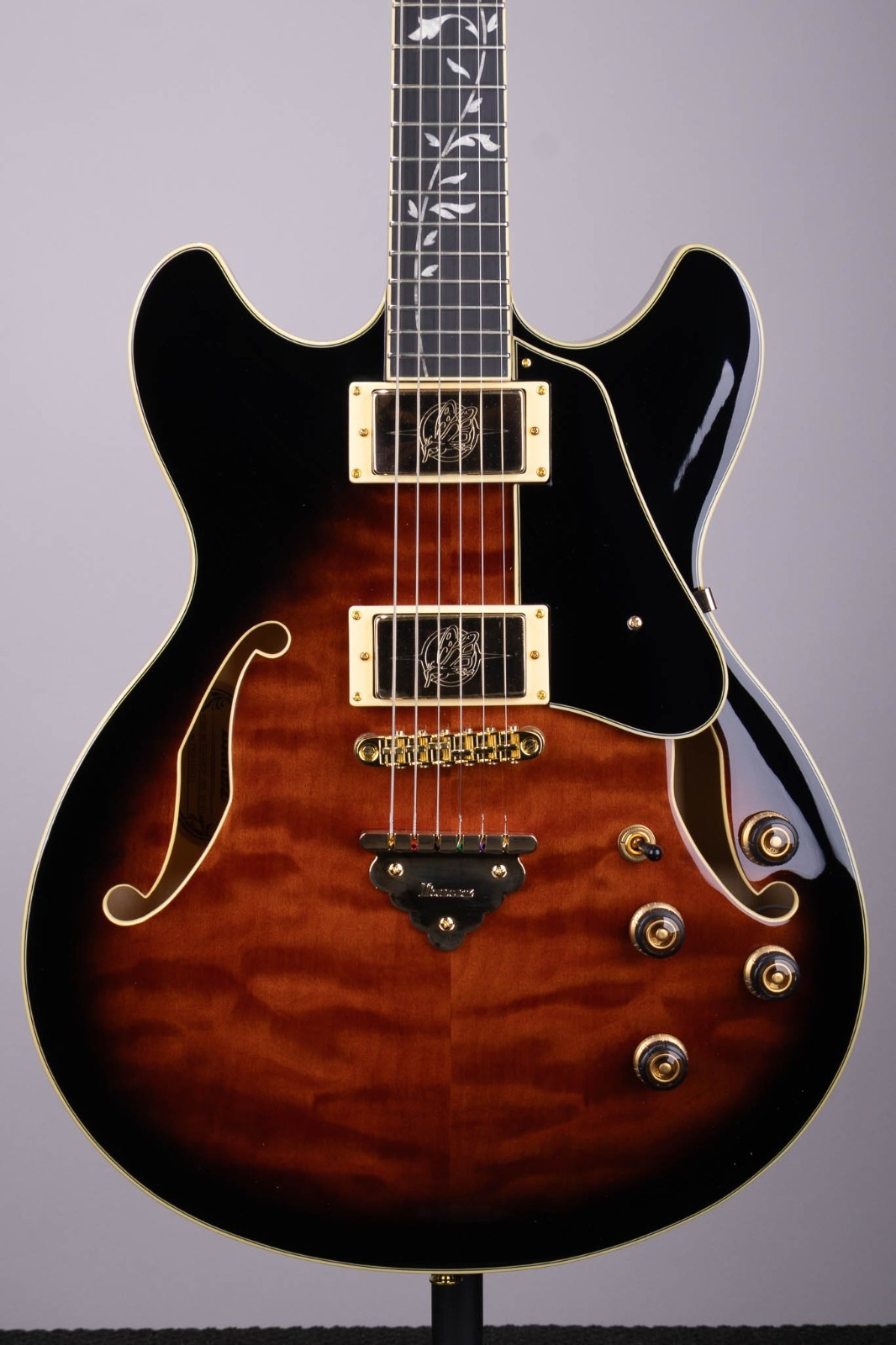 Ibanez AS93QMSP Artcore Expressionist QM Semi-Hollowbody Guitar Dark Brown Burst