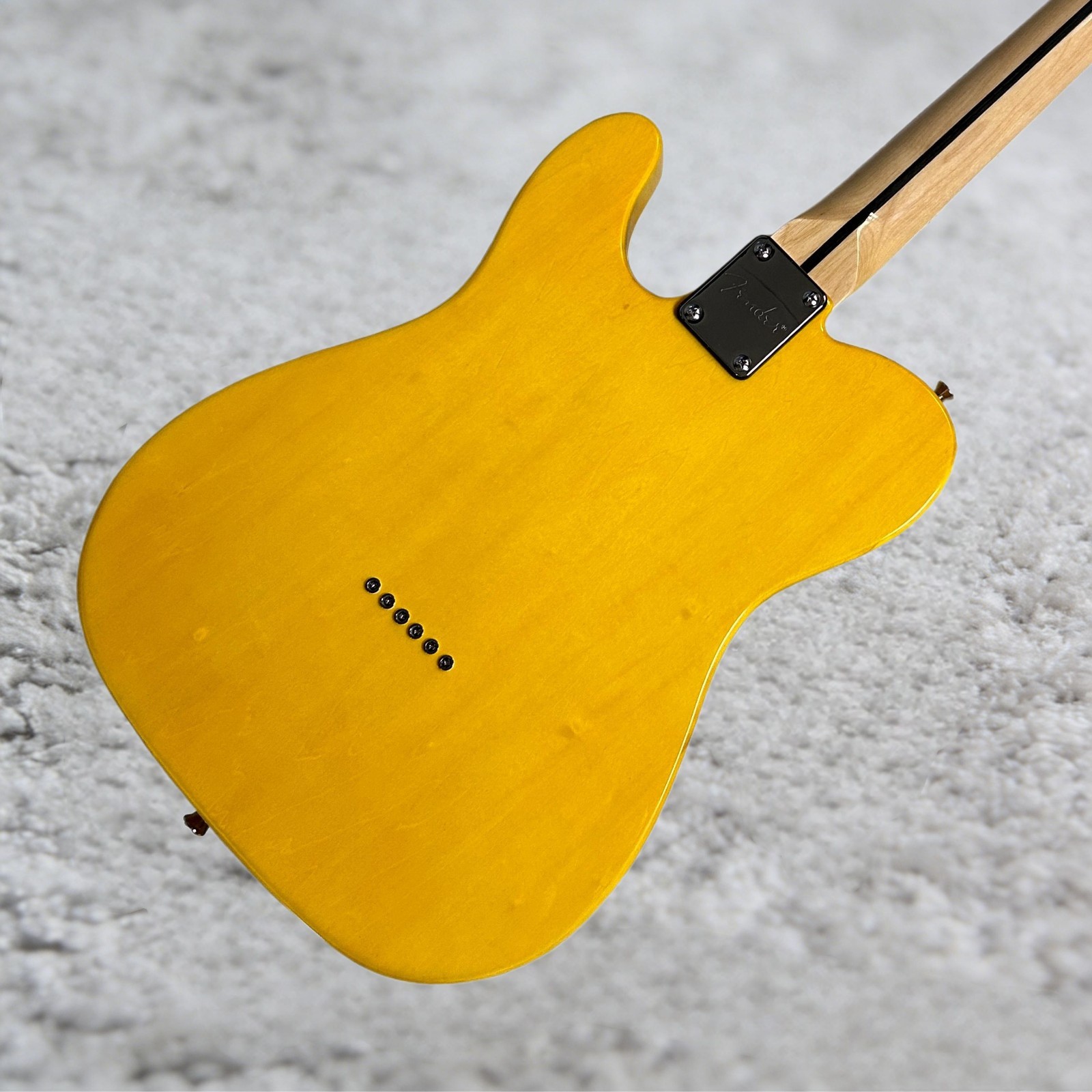 Tele Electric Guitar Transparent Yellow Color Maple Fretboard Burl Maple Top