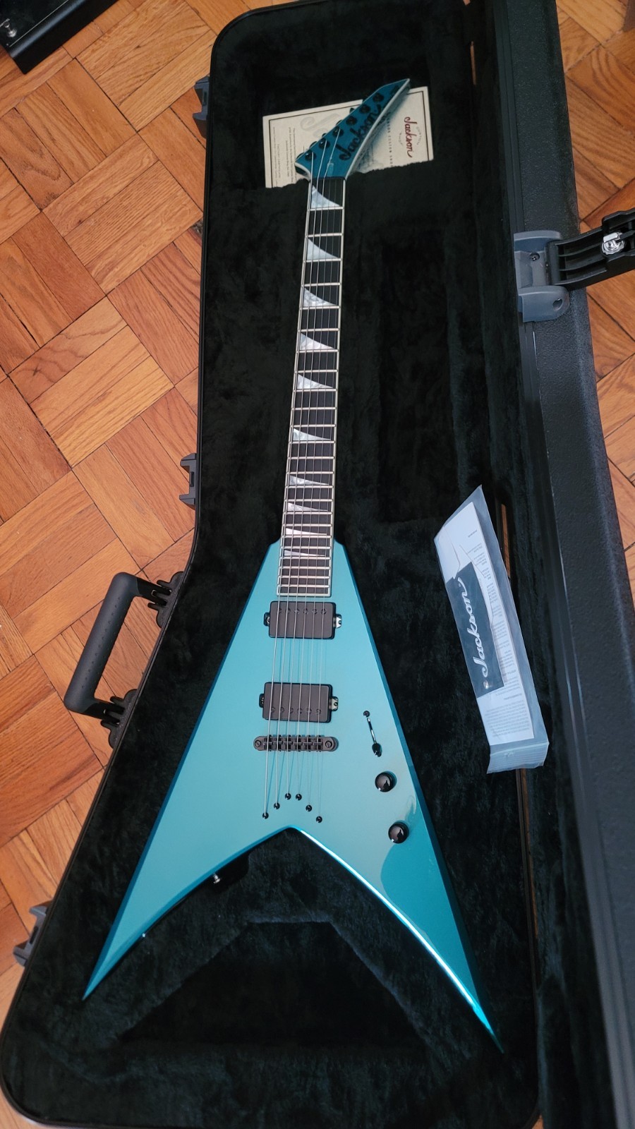 USA Jackson King V Custom Shop Fixed Bridge Hardtail Guitar With OHSC 2025