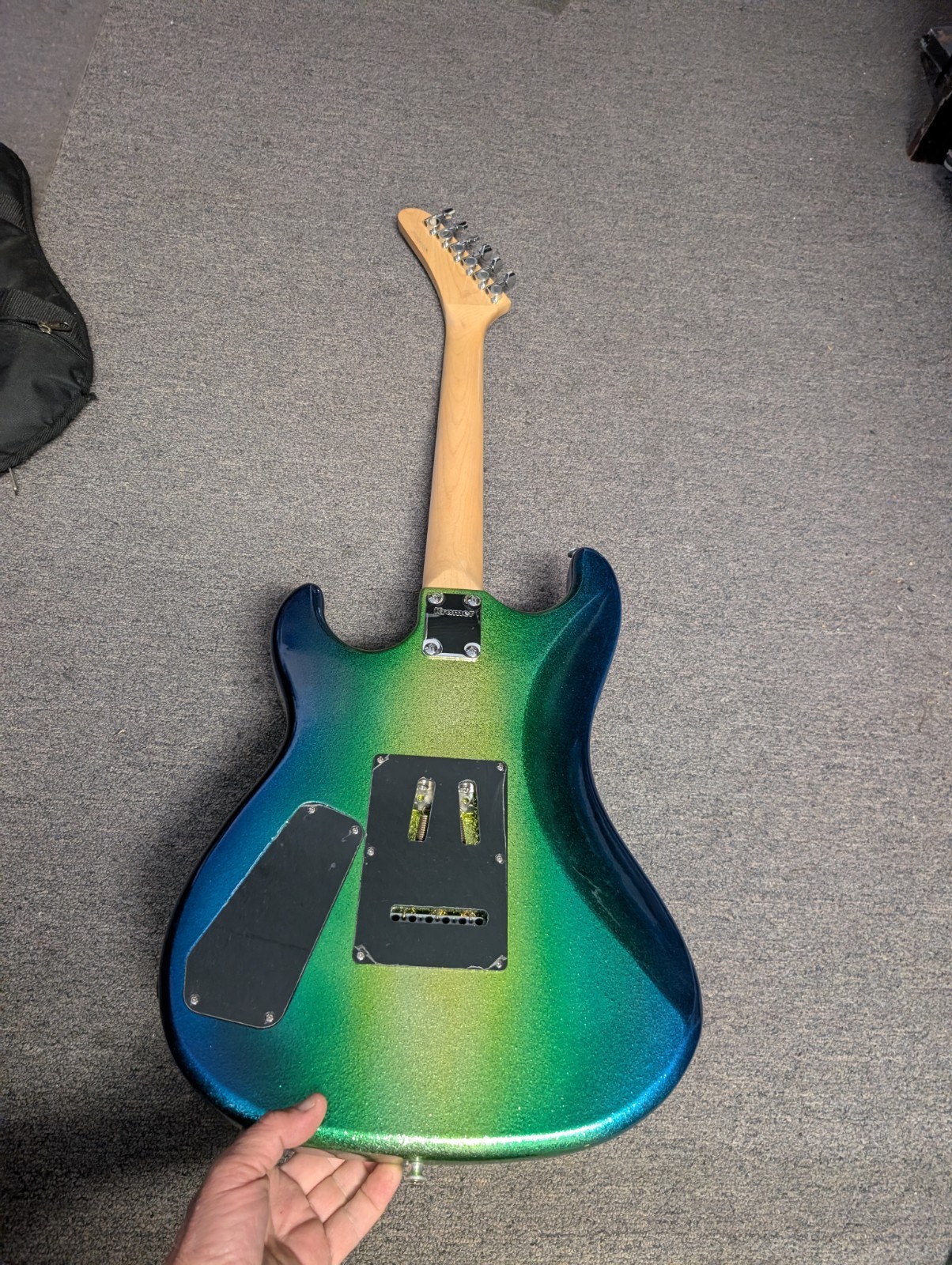 Kramer Baretta Special Electric Guitar Blue/Green Sparkle w Trem Arm Gig Bag
