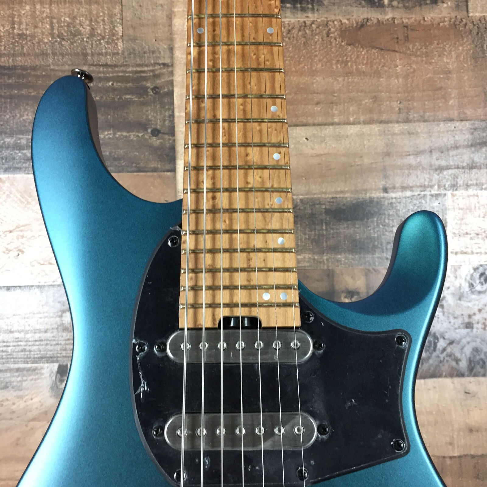 Ibanez Q547 7-String Electric Guitar, Blue Chameleon Metallic Matte, Gig Bag 083