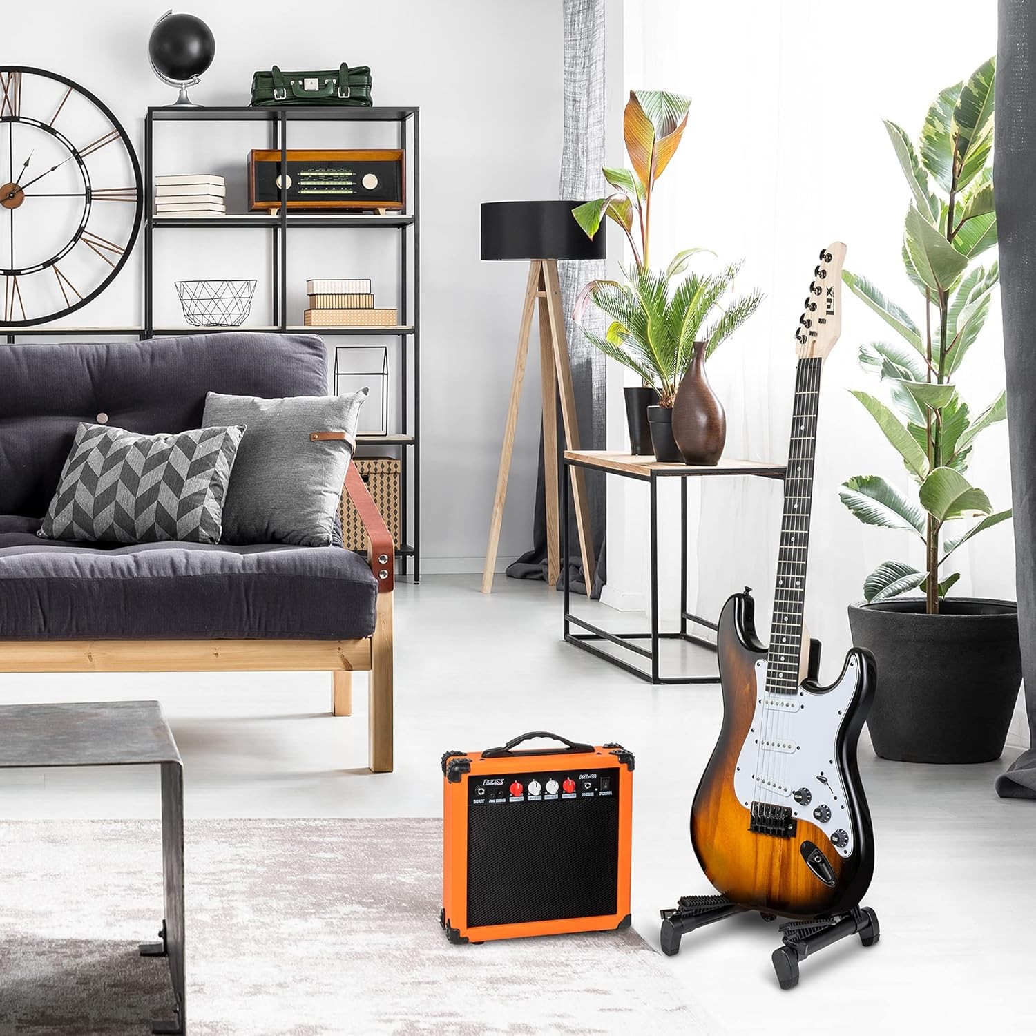 Sunburst Electric Guitar Starter Kit with 20W Amp & All Accessories Included
