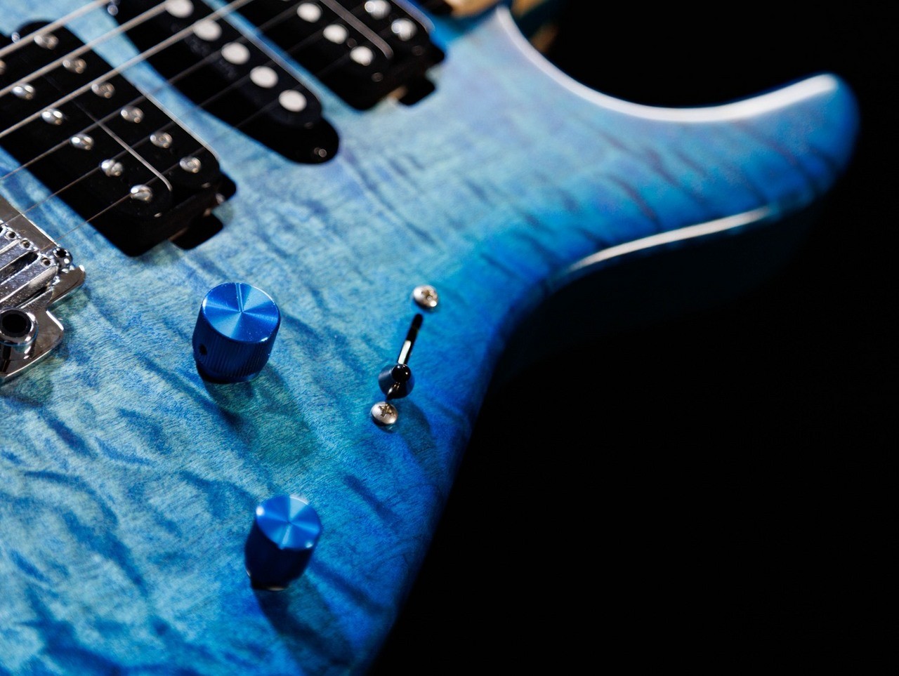 DragonFly STL-Custom 24QM Trans Faded Blue Burst Hard Matt High-End Guitar