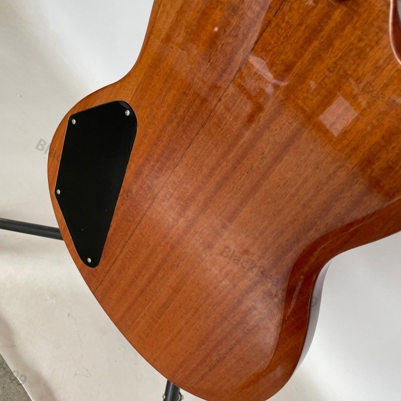 Electric Guitar Natural Mahogany Finish HH Stainless Rounded Fret Edge Bone Nut