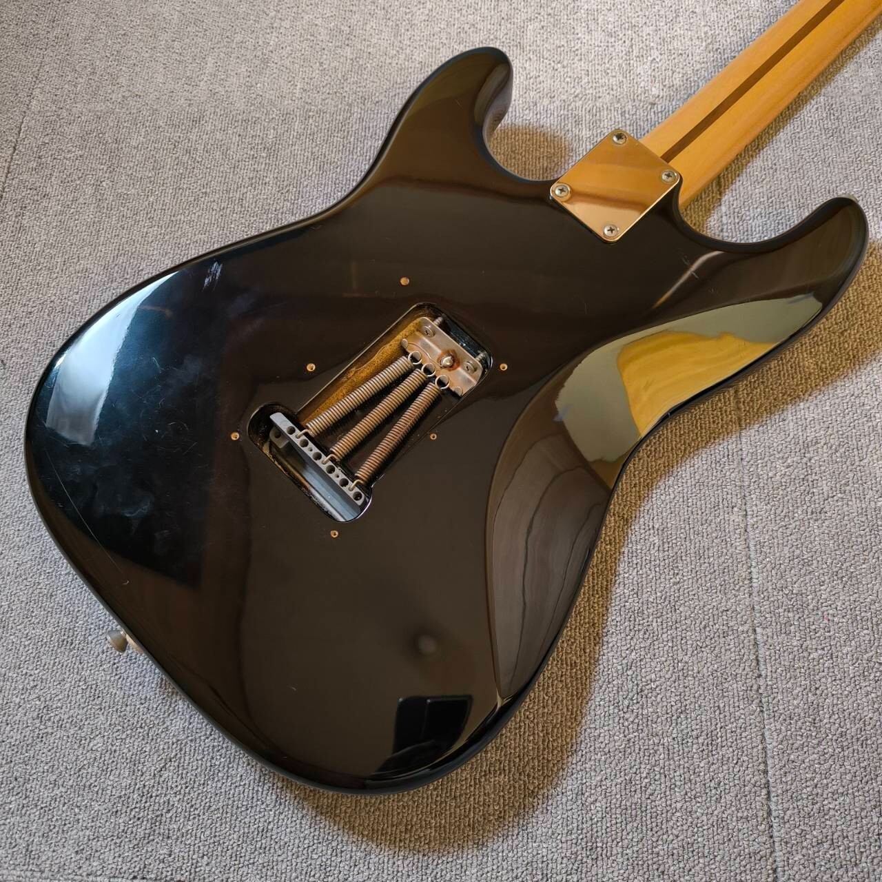 Fender Stratocaster Electric Guitar Black Made In Mexico Used Players Condition