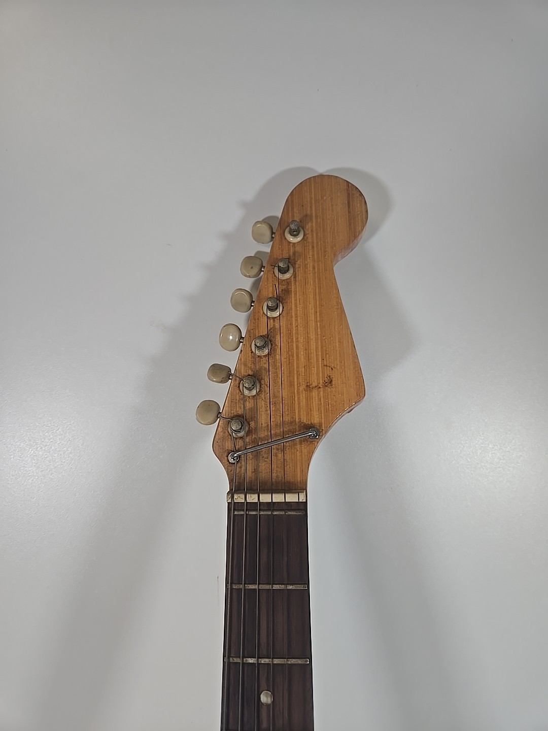 Vintage 1960s Teisco E-110 Tulip Sunburst Solid 6 String Electric Guitar Japan