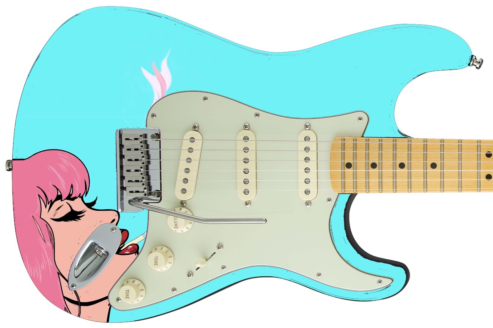 Guitar Skin Wrap Axe Re-Skin Pop Rock Backstage Bella Groupie Girl – 1214