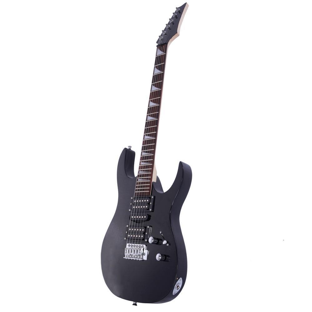 New Black Flame Type Maple Wood 24 Frets Beginner Electric Guitar Set