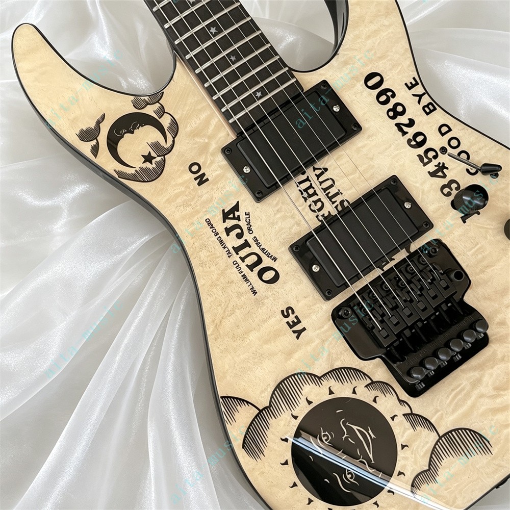 Ledux Solid Electric Guitar Quilted Maple Top Stainless Fret FR Bridge Natural