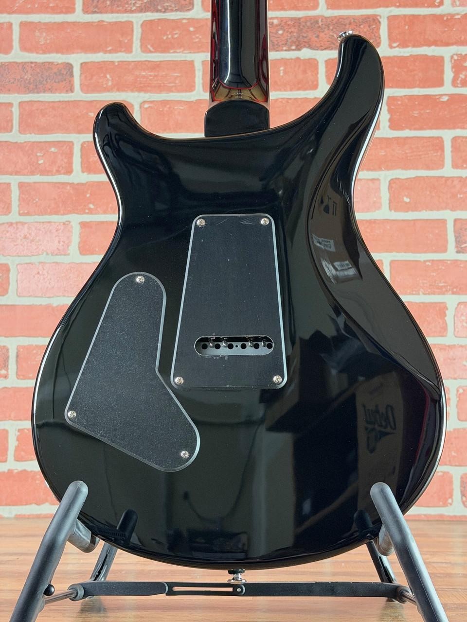 PRS SE Custom 24 Quilt Electric Guitar – Teal Black (Black Back)