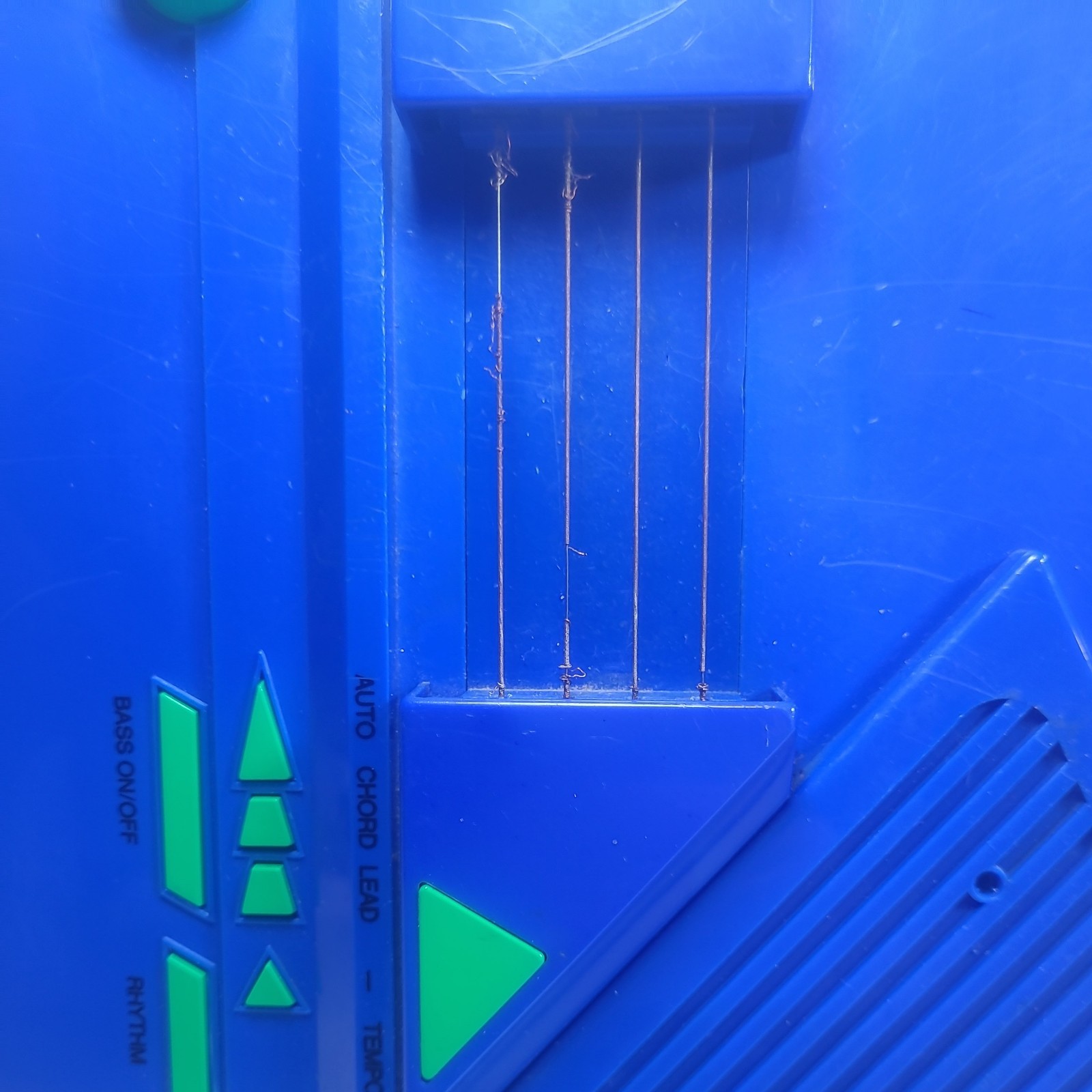 Rockin’ Thunder Remco Electronic Digital Guitar 1989 Blue Green Works Read*