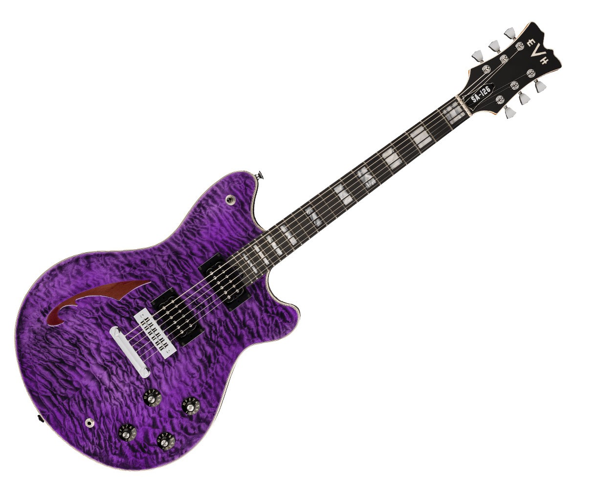 Used EVH SA-126 Special QM Semi-Hollow Guitar – Trans Purple