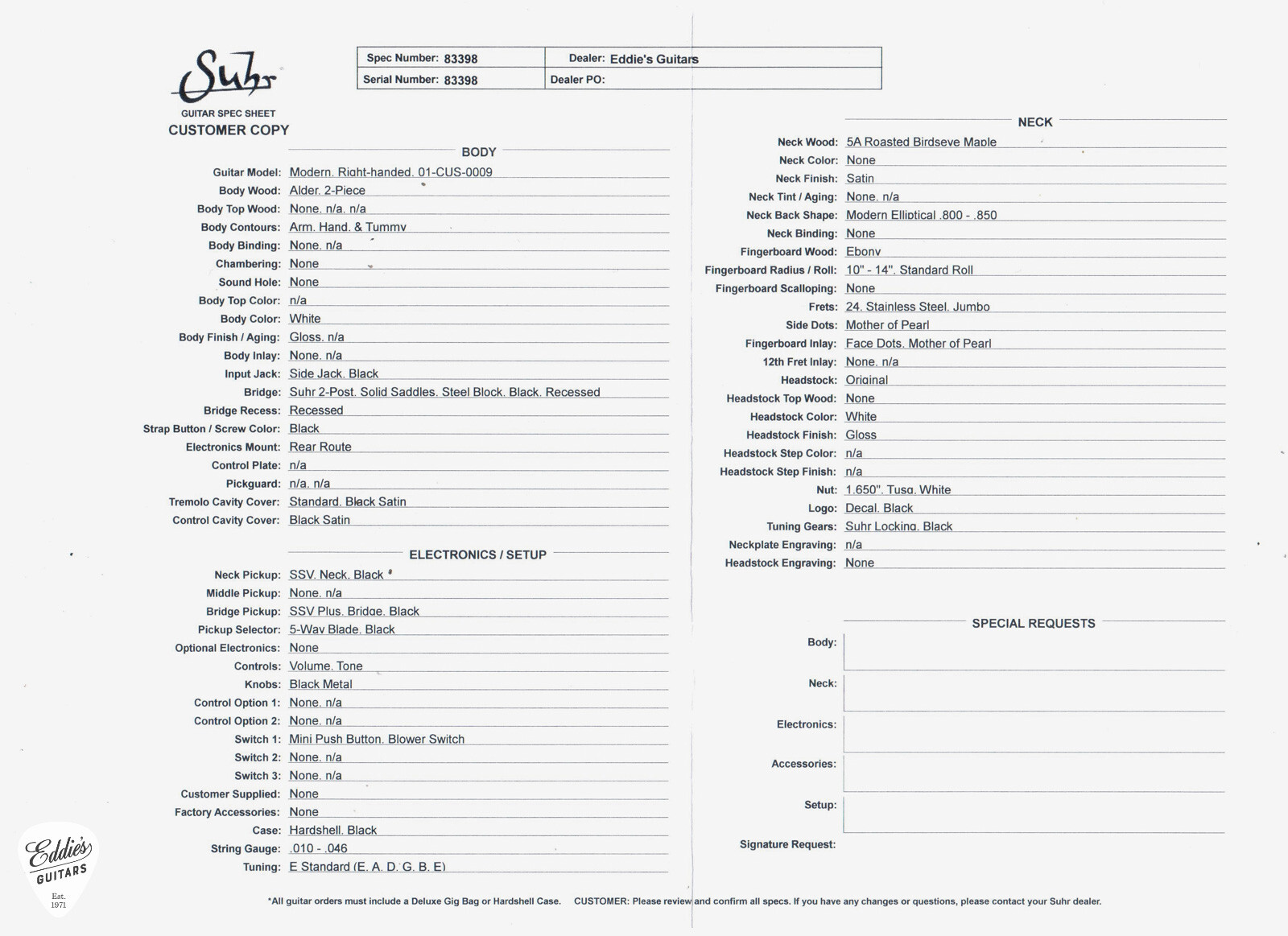 Suhr Modern Roasted – White #83398