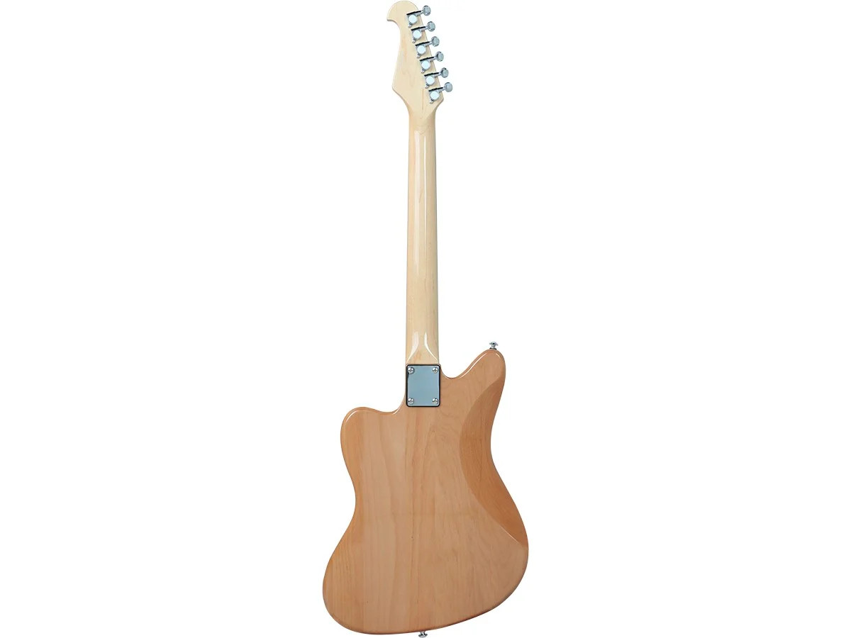 Monoprice Offset OS40 DLX Plus Alder Electric Guitar with Gig Bag Natural Color