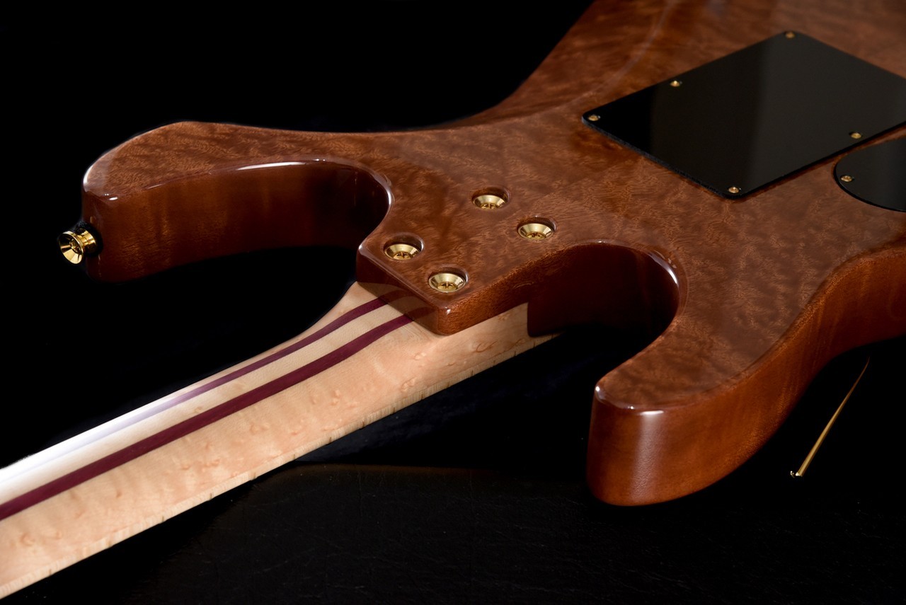 Dean MD 24 USA/AAA Burled Mahogany Natural/Purple Heart