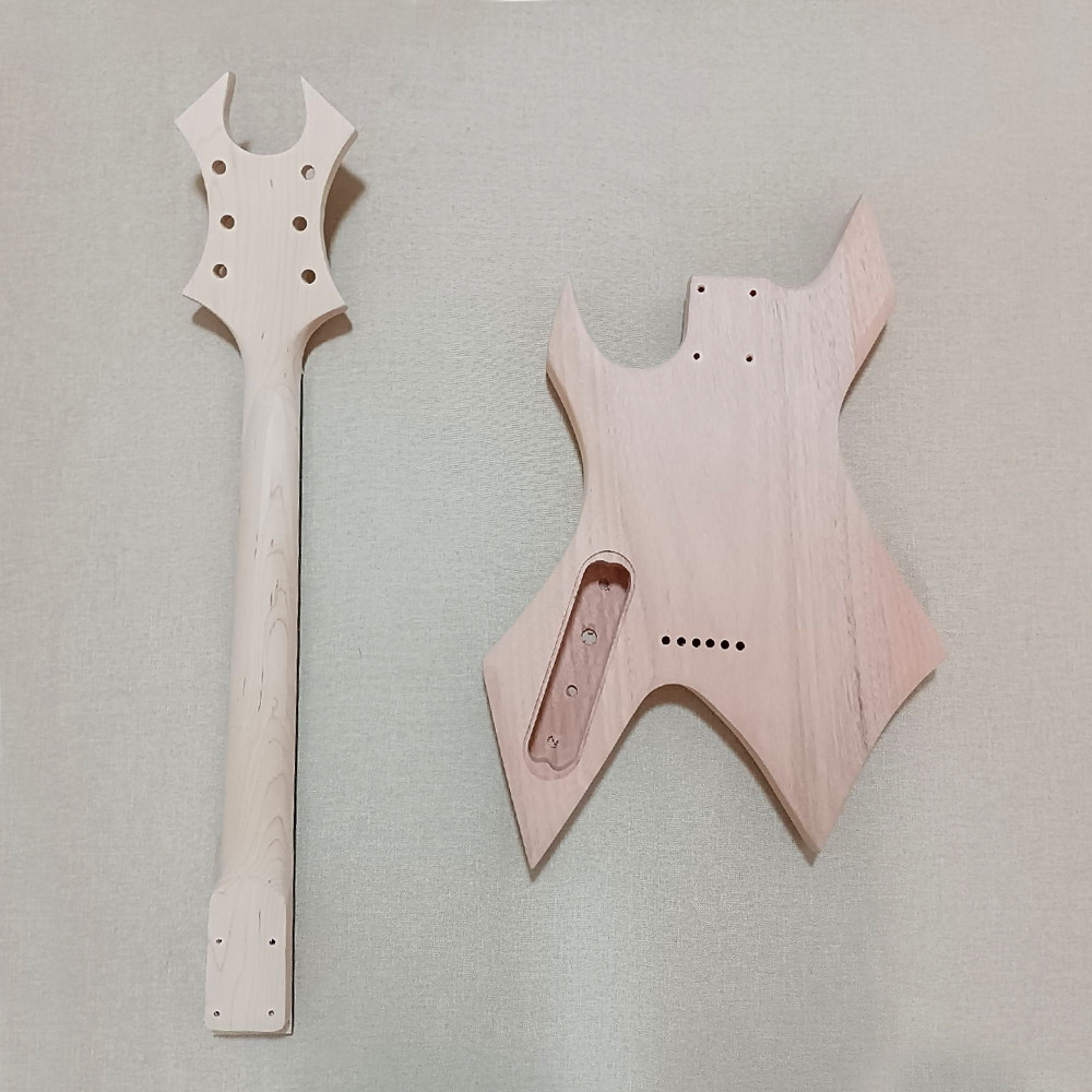 DIY Warlock Prophecy Electric Guitar Unfinished Kit Genuine Rosewood Fretboard