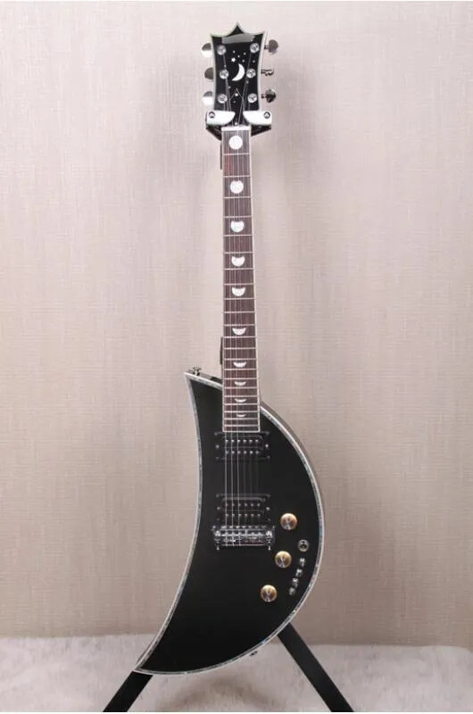 Rare Kawai MoonSault Black Electric Guitar Abalone Binding,Moon Inlay
