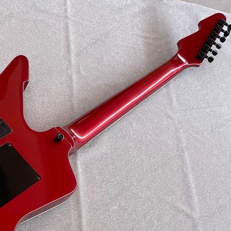 Metallic Red Electric Guitar Active Pickups Mini Switch Stainless Rounded Fret