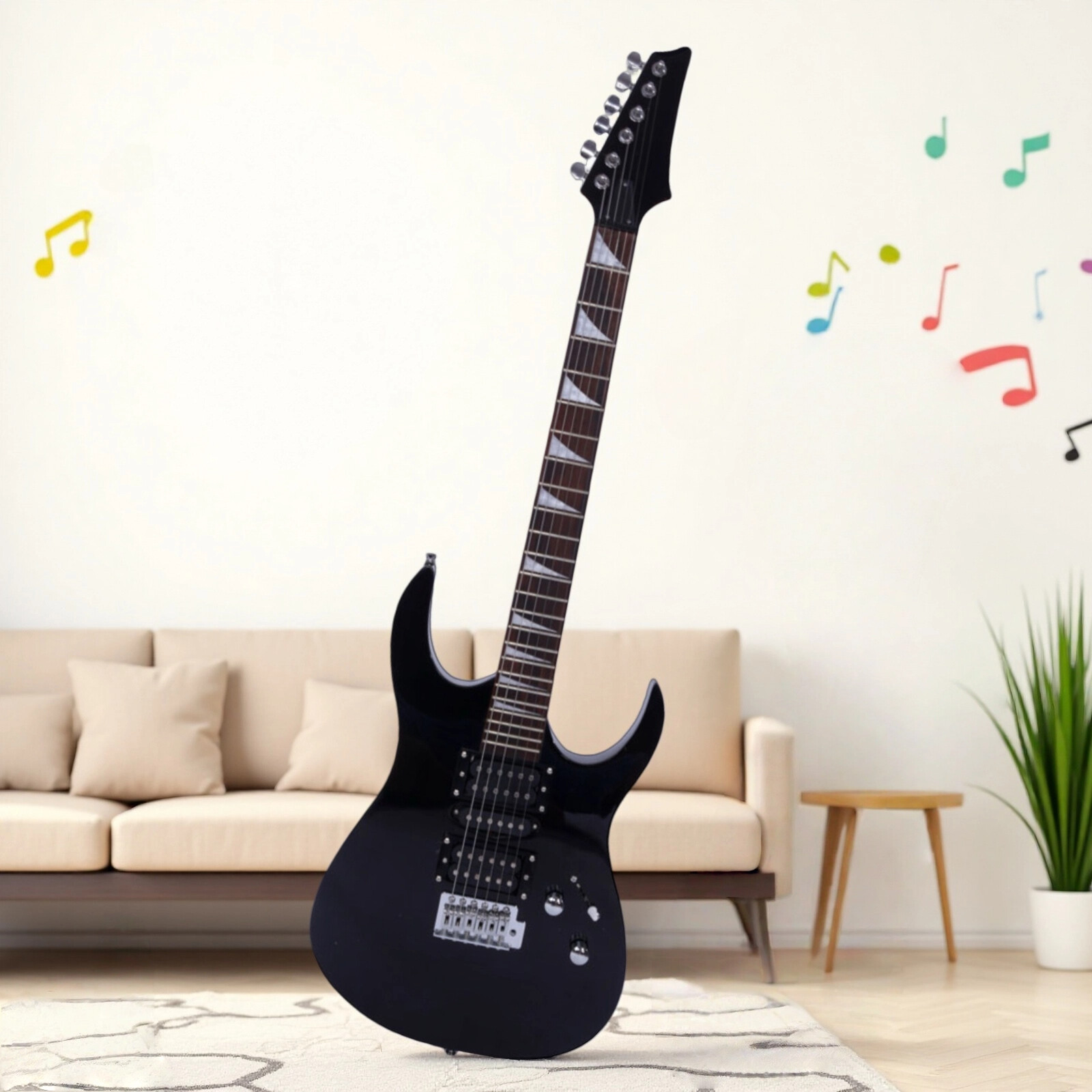 Stylish Whole Black 170 Model HSH Pickup Electric Guitar Set For Beginners
