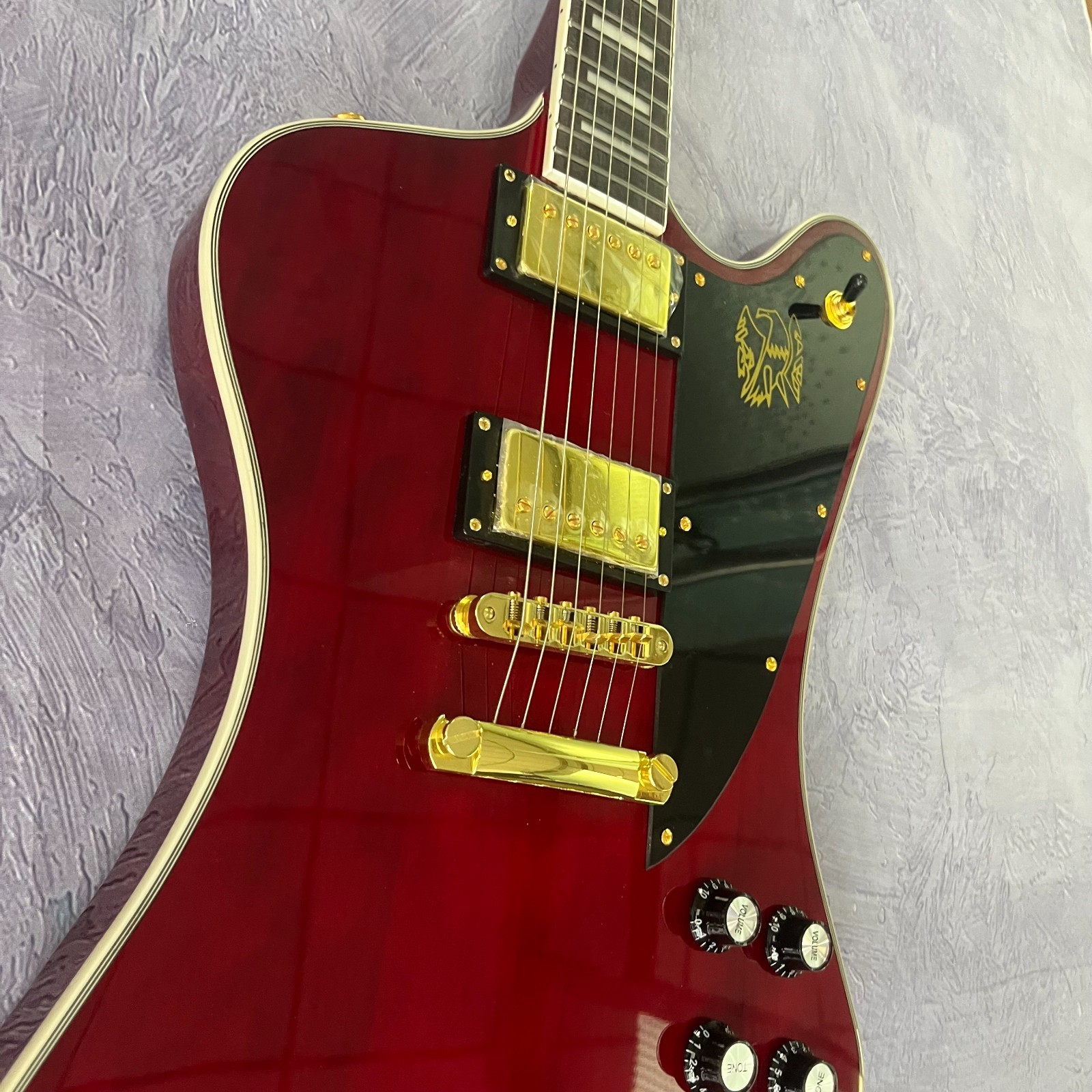 Custom Firebird Style Electric Guitar Rosewood Fingerboard Gold Hardware
