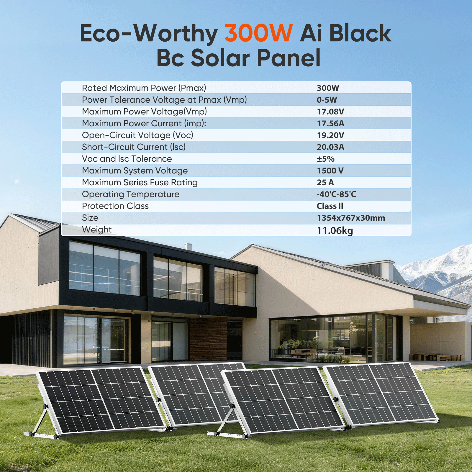 300W Monocrystalline Solar Panel Charger 12V Home RV Car Off Grid Battery Camper