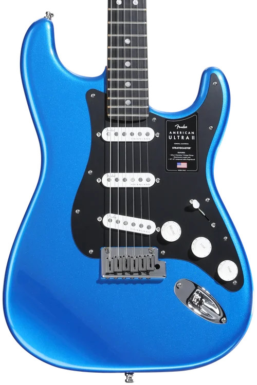 Fender American Ultra II Stratocaster Electric Guitar – Noble Blue, Ebony