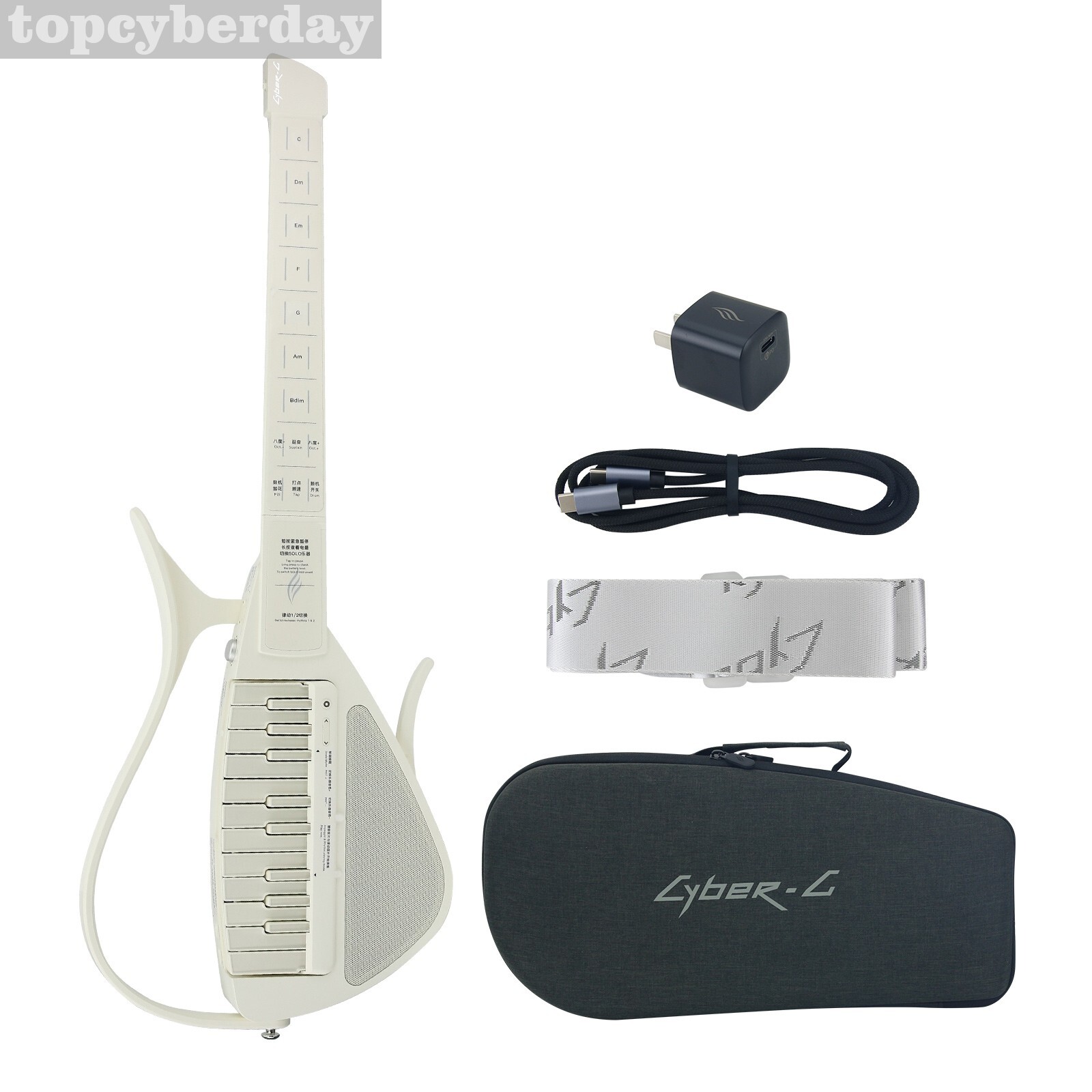Cyber-G Multifunctional Electric Guitar Stringless MIDI Guitar for Music Solo