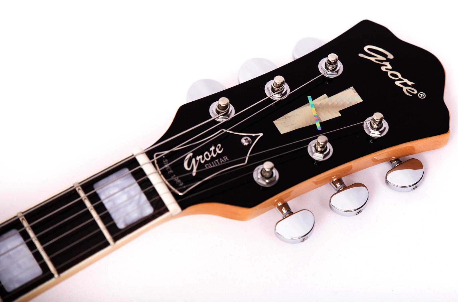 Electric Guitar Natural Semi-Hollow Body Guitar Stainless Steel Frets (Grote)