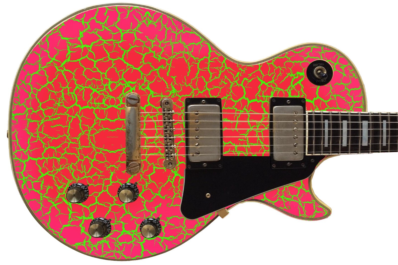 Guitar Wrap Skin Reface Iconic 80’s Burst 6 Volt Crackle Crackle Cherry Pop 1219